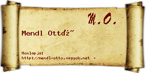 Mendl Ottó névjegykártya